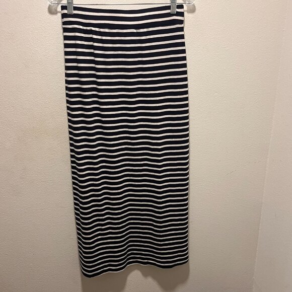 A Pea in the Pod Maternity Skirt S/P/CH Striped Maxi Knit Comfort USA Coastal - Picture 2 of 6